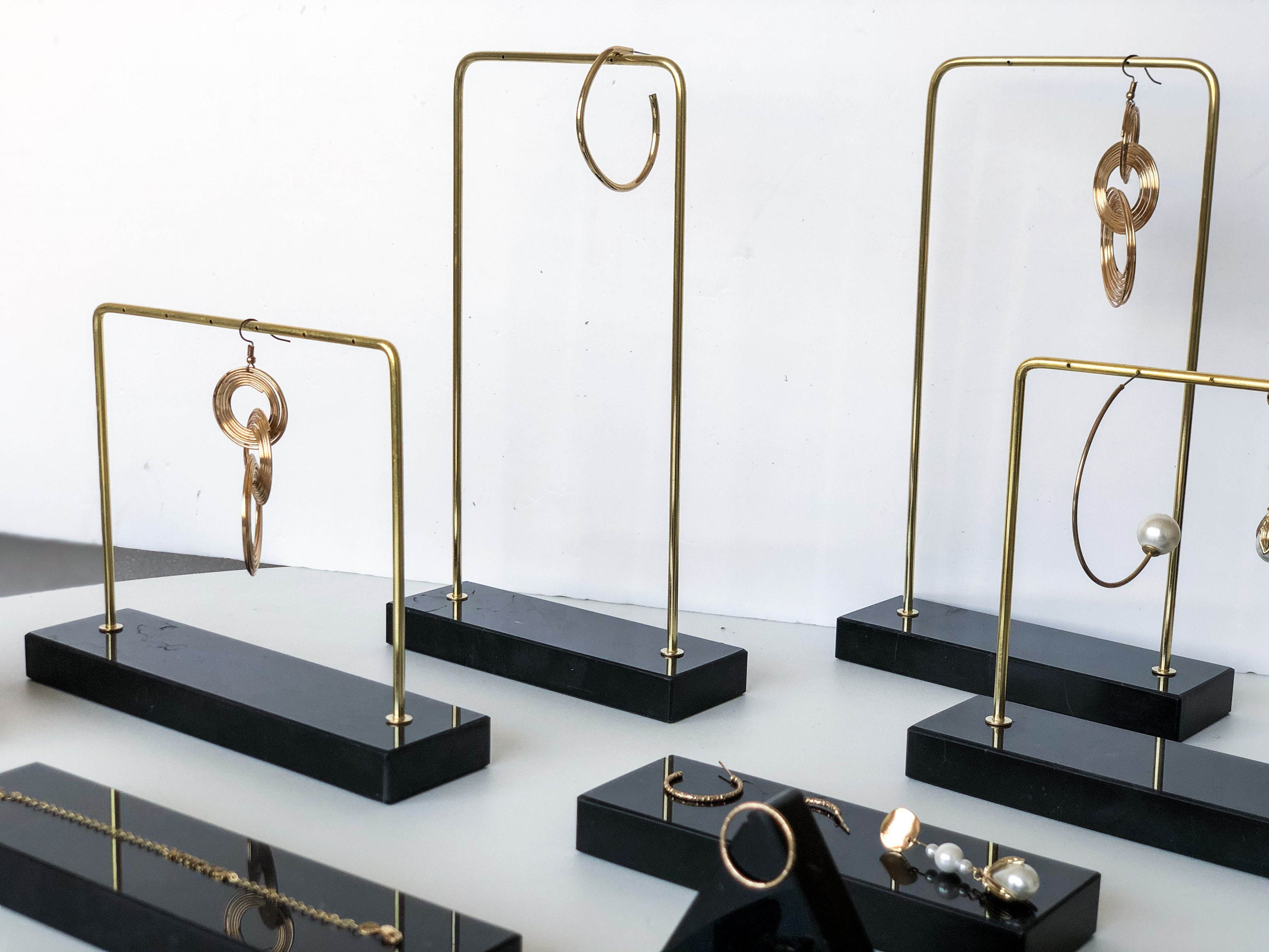 Black marble jewelry organizer stand black marble jewelry Etsy