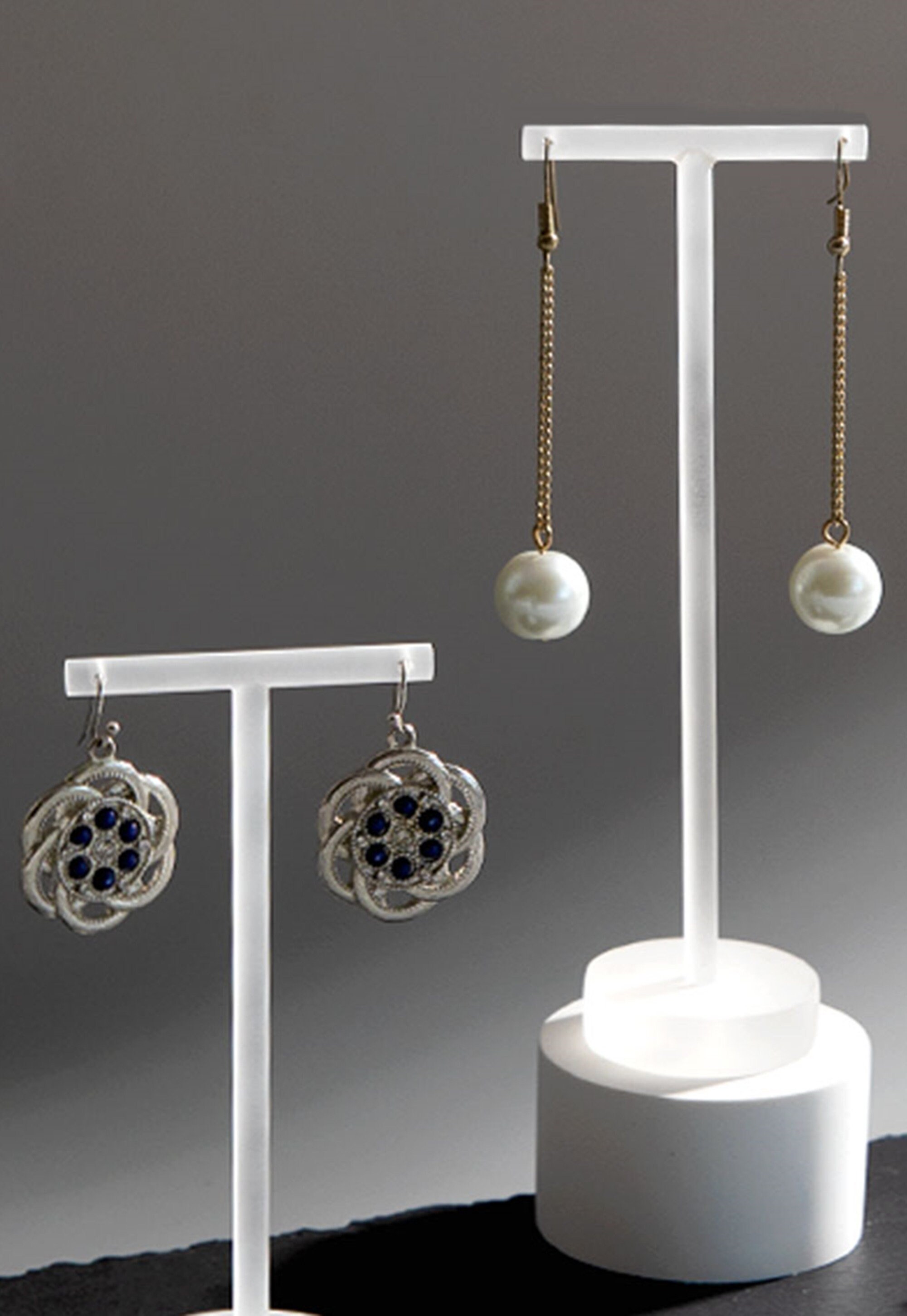 T bar Frosted Acrylic Earring Stand Acrylic Jewelry Display Acrylic Earrings Displays Jewelry Photography Tool DS1208 Etsy