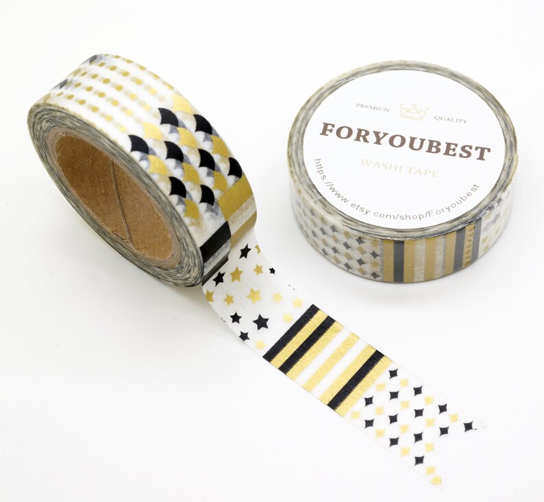 Gold Foil Black and Gold Japanese Washi Tape/Deco Masking Etsy