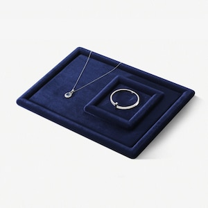 Blue Jewelry Tray, Drawer Organizer, Velvet Jewelry Display, Jewelry Organizer Trays  DS2377