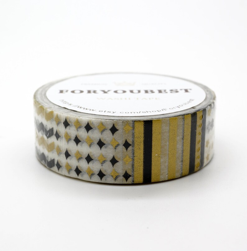 Gold Foil Black and Gold Japanese Washi Tape/Deco Masking Etsy