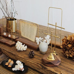 Walnut wood jewelry display, wood ring stand holder, wood bracelet display, wood earring display, wooden jewelry organizer stand  DS1033