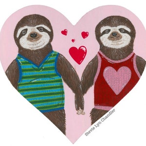 Sloth Love giclee art print 11x14