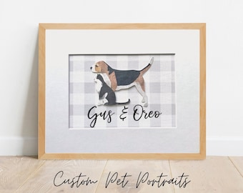 CUSTOM Pet Art, Gift for Pet Lover, Pet Portrait, Unique Pet Lover Gift, Personalized Pets Gift, Dog Lover Gift, Christmas Gift with Pets