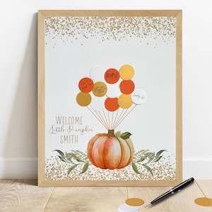 Little Pumpkin Boy Baby Shower Decor, Pumpkin Baby Shower Decorations Baby Shower Guestbook Alternative, Shower Guest Sign, Fall Baby Shower