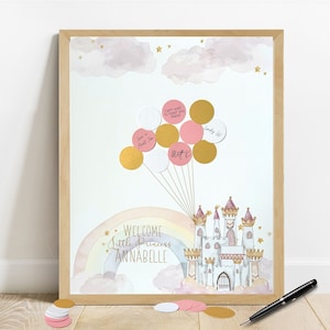 Little Princess Baby Shower Guest Sign,  First Birthday Party Decor, Princess First Birthday Guestbook Castle Princess Baby Girl Baby Shower