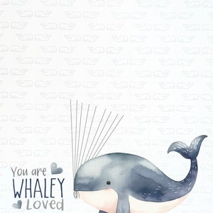 Whaley Loved Baby Shower Decor, Nautical Baby Shower Decorations, Whale Shower Guestbook Alternative, Whale Baby Shower Guest Sign image 4