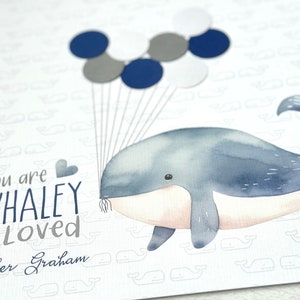 Whaley Loved Baby Shower Decor, Nautical Baby Shower Decorations, Whale Shower Guestbook Alternative, Whale Baby Shower Guest Sign image 3