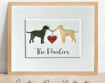 CUSTOM DOG Art, Gift for Dog Lover, Labrador Art, Unique Wedding Gift, Personalized Dog Gift, Dog Lover Gift, Labrador, Gift for Couple