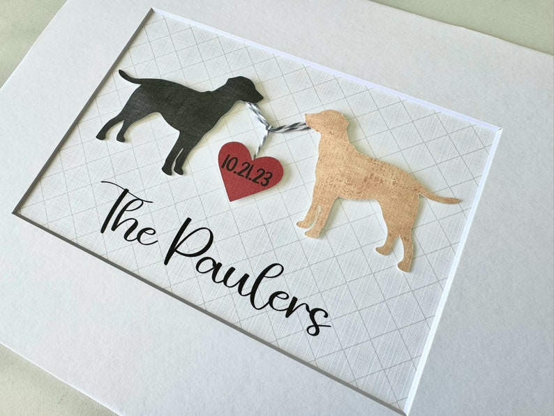 CUSTOM DOG Art, Gift for Dog Lover, Labrador Art, Unique Wedding Gift, Personalized Dog Gift, Dog Lover Gift, Labrador, Gift for Couple image 3