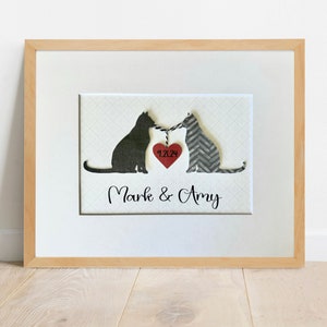 Cat Lover Wedding Gift, Unique Wedding Gift, Personalized Cat Gift, Gift for Cat Lover, Cat Lover Gifts, Cat Art Prints, Gift for Couple