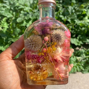 Herbarium Konservierte Blumen Salbung Heiliges Öl Glas Flasche mit Gebetskarte-Fill mit extra leichtem Olivenöl christliches Geschenk zum Schutz
