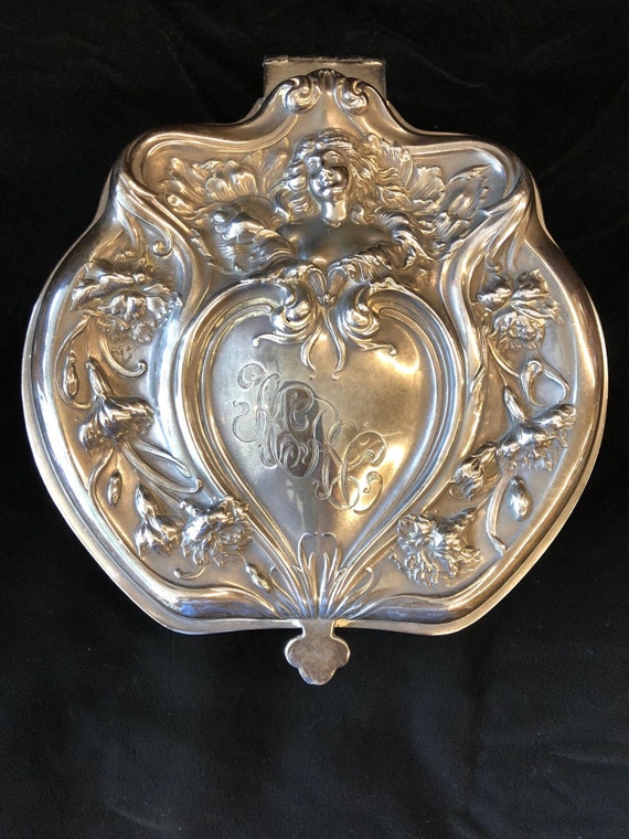 Antique Art Nouveau Silverplate Jewelry box