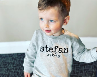 Felpa con nome per neonato, felpa personalizzata con nome per bambino piccolo, felpa con nome per bambino piccolo, felpa con nome per bambini, maglione per neonato con nome, regalo di Natale