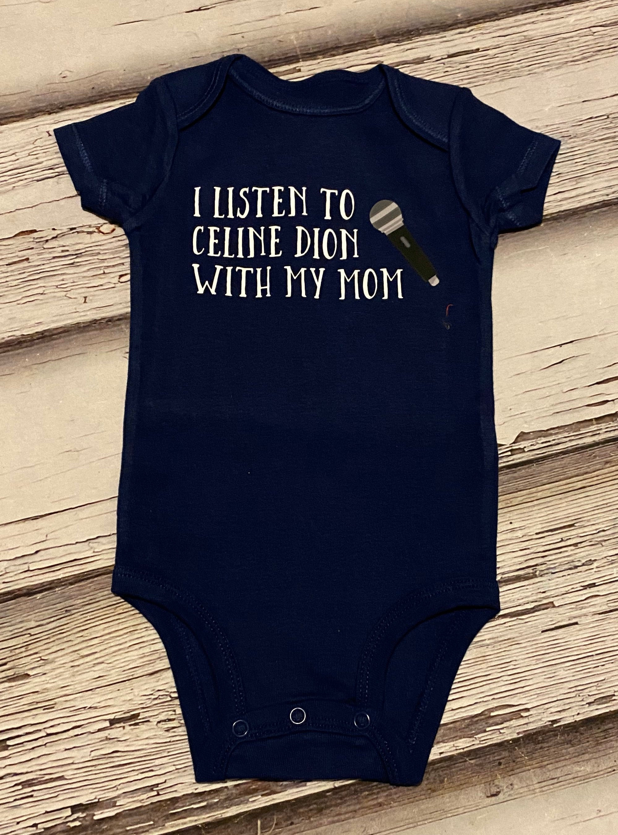 I listen to Celine dion with my Mom baby bodysuit microphone | Etsy België