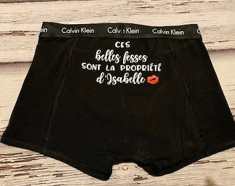Personalized Boxer Briefs for Men, Funny Valentine’s Gift for Him, Custom Husband Boyfriend Underwear, Ces Belles Fesses