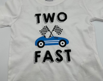 Two fast shirt, race car birthday, 2nd birthday shirt, birthday clothing, toddler birthday