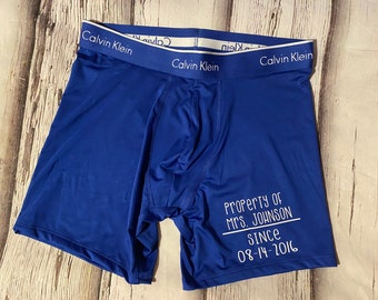 Blue Mens Boxer Briefs, perfect for Valentines day, Anniversary, Wedding gift, loved one, gift for husband, boyfriend, groom, underwear