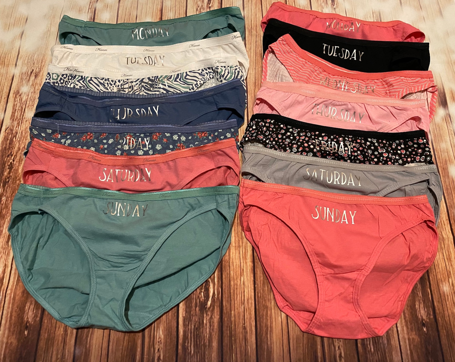 English day of the week underwear panties girls ladies Etsy