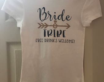 Bridal party t-shirts,  bachelorette party, wedding, rehearsal dinner, pre wedding planning, fiancé, engagement, marriage, bridal shower