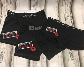 Cotton Mens Boxer Briefs or womens panties, Valentines day, Anniversary, Wedding gift, gift for husband, boyfriend, couples gift