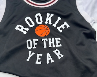 rookie of the year toddler custom basketball jersey, one year old jersey, 1st birthday party outfit, 2nd birthday, basketball birthday party