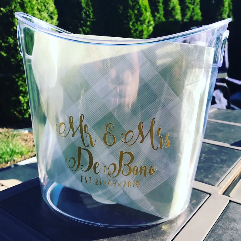 Personalized Acrylic Ice Bucket champagne wine cooler mr & Etsy