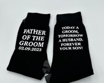 Father of the Groom socks, bridal party socks, special gift for dad, dad socks, father of the groom gift, forever your son