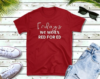 Red for Ed t-shirts, teachers, Ontario teachers, #ETFOstrong, class size matters, elementary and secondary teachers, Educational workers