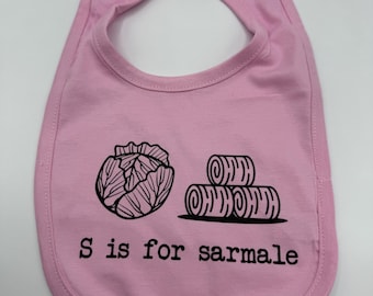 Romanian baby bib,  gift, new mom, pregnancy child bib, Newborn Bib For Babies Unisex Gift, sarmale lover,   baby, infant bib