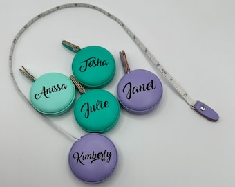 Personalized tape measure, vegan leather tape measure, perfect for mothers day, birthday, gift giving for her, customized tape measure