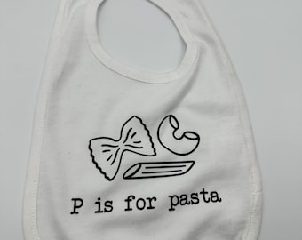 Italian baby bib,  gift, new mom, pregnancy child bib, Newborn Bib For Babies Unisex Gift, pasta lover,   baby, infant bib