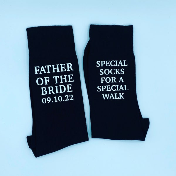 special socks for a special walk, Father of the Bride socks, bridal party socks, special gift for dad, dad socks, father of the bride gift