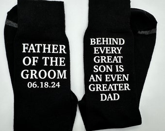 Father of the Groom socks, special gift for dad, dad socks, father of the groom gift, behind every great son is an even greater dad