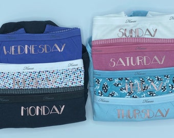 Day of the week underwear panties girls ladies underwear bikini gag gift mothers day gift briefs fruit of the loom Hanes