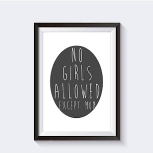 No girls allowed sign, digital printable, kids room, fort, play room, rec room, boys bedroom, nursery room,