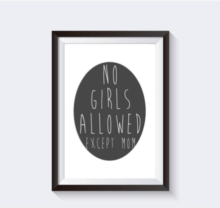 No girls allowed sign digital printable kids room fort | Etsy