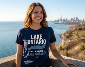 Camiseta estampada del lago Ontario, camiseta teñida en prenda de Comfort Colors, camiseta unisex con temática de la vida en el lago, regalo ideal para vacaciones en Canadá.