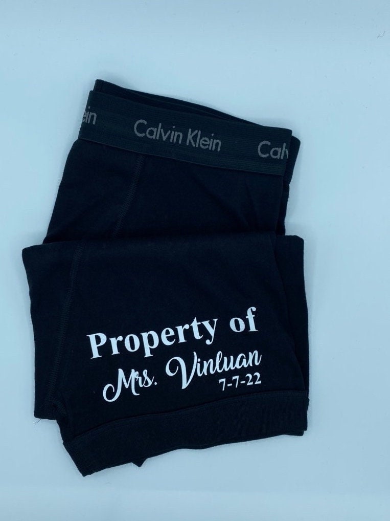 Calvin Klein Mens Boxer Briefs, Property of Mrs., Anniversary, Gift for  Husband, Boyfriend, Fiancé, Inside Joke, Wedding Gift, Underwear -   Australia