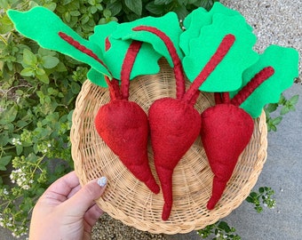 Felt Food Beetroot, Play Food Beets, Felt Vegetables, Pretend Play, Playhouse, Play Kitchen, Montessori, Early Learning, Felt Garden,