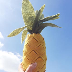 Felt Play Food Pineapple, Felt Fruit, Plush Toy, Pineapple Cushion, Play Shop, Play Kitchen, Felt Food, Birthday Gift image 5