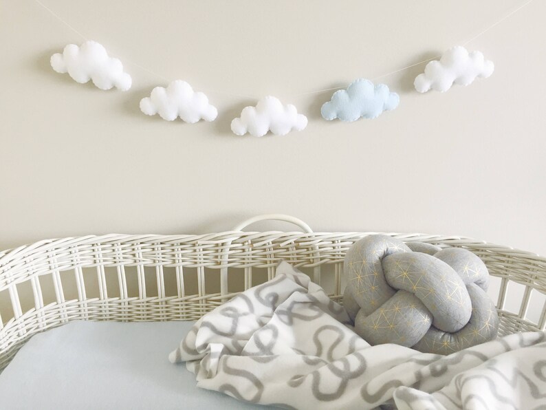 Felt Cloud Garland Party Banner Nursery Decor Baby Shower Etsy Sweden