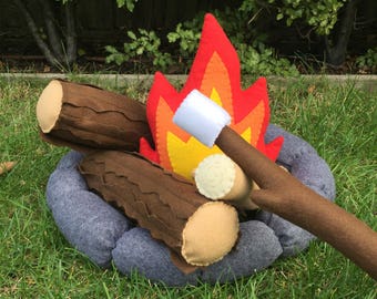 Felt Campfire Set, Pretend Play, Camping, Imaginative Play, Felt Food, Boys Birthday Girls Gift, Read Details, 1-5 Week Turnaround