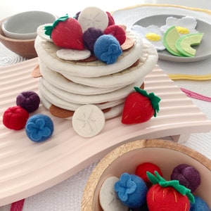 Felt Play Food Breakfast Pancakes, Maple Syrup, Berries, Strawberry ...