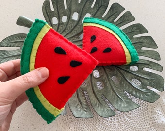 Felt Food Watermelon Slice, Pretend Play Food Fruit, Play House, Play Kitchen, Play Shop, Montessori Learning, Cubby House, Stocking Stuffer