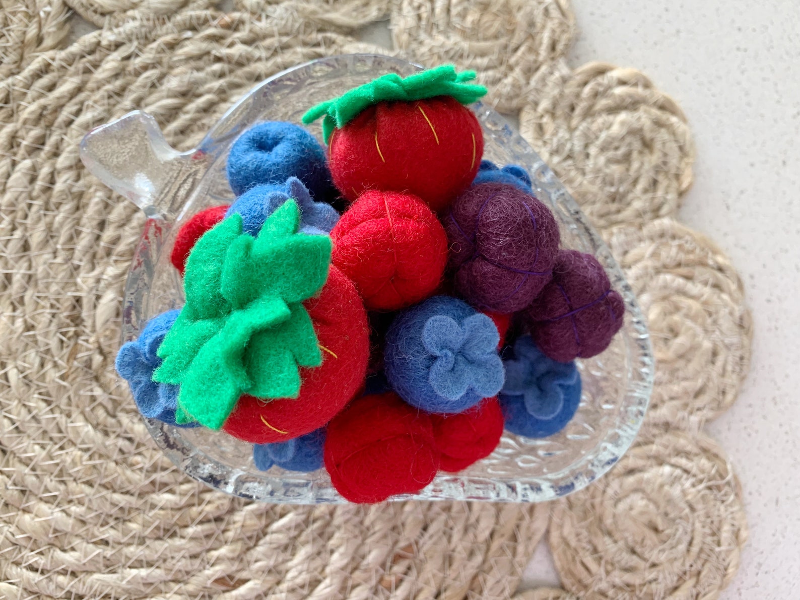 Felt Food Blueberries, Play Food Raspberries, Pretend Strawberries ...