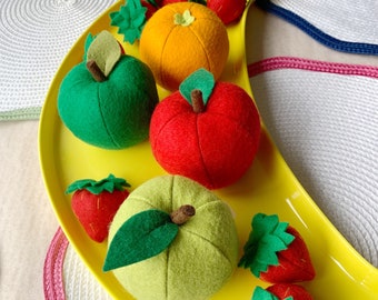 Felt Play Food Fruit, Felt Food Apple Orange, Play Kitchen, Play Shop, Montessori Play, Hands On Learning, Preschool Activity, Homeschool