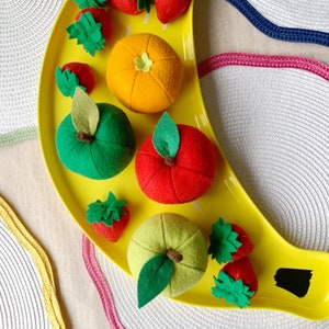 Felt Play Food Fruit, Felt Food Apple Orange, Play Kitchen, Play Shop, Montessori Play, Hands On Learning, Preschool Activity, Homeschool image 8