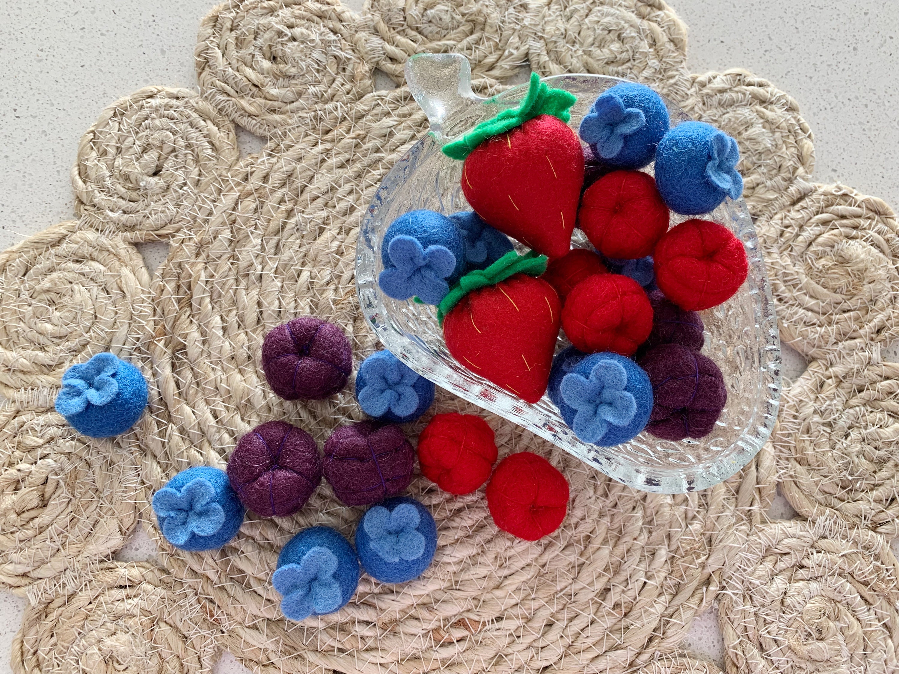 Felt Food Blueberries, Play Food Raspberries, Pretend Strawberries ...