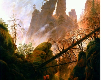 Rocky Ravine by Caspar David Friedrich Home Decor Wall Decor Giclee Art Print Poster A4 A3 A2 Large Print FLAT RATE SHIPPING